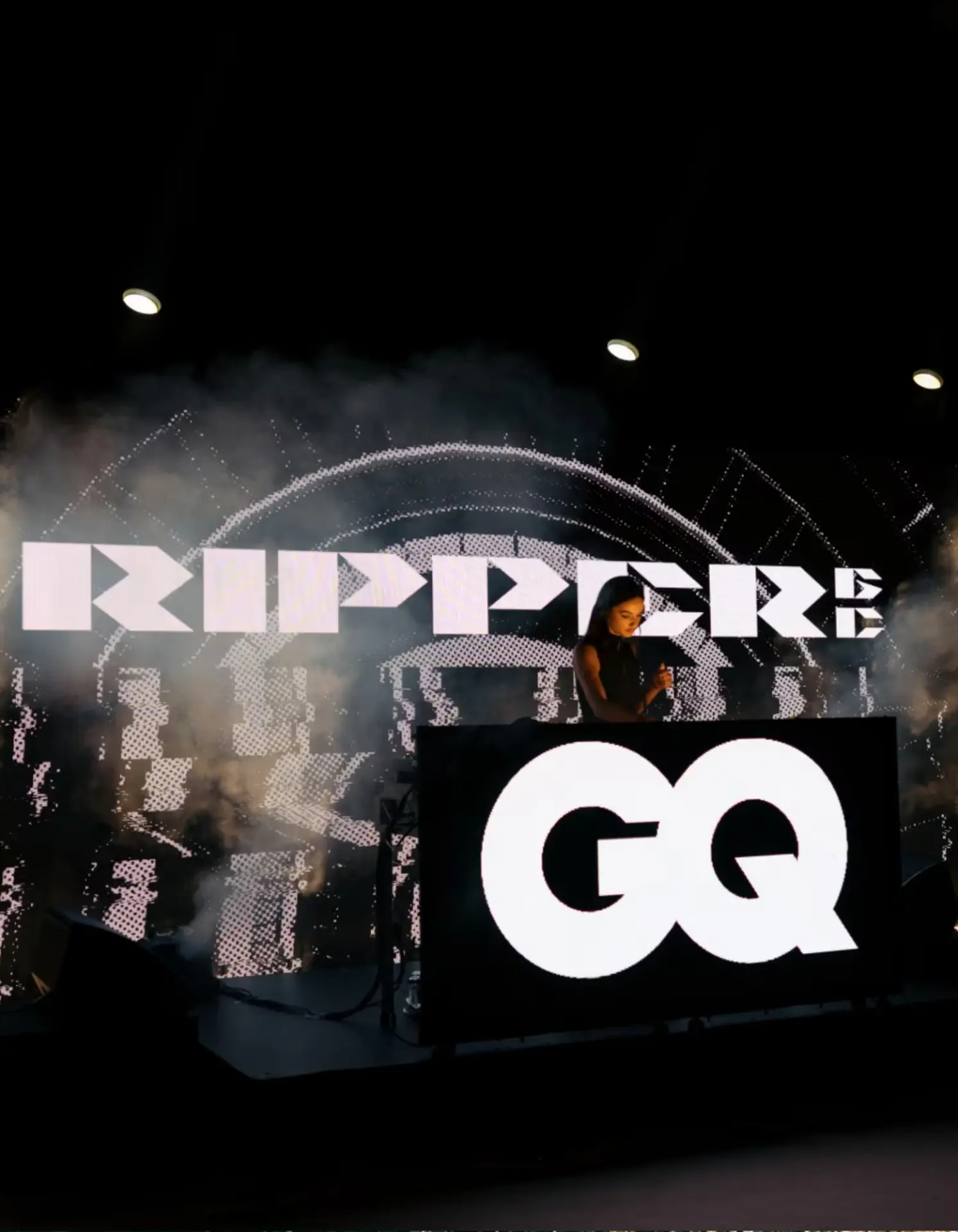 Night-time DJ set with smoke and LED visuals at a Full Send Golf event party in Adelaide