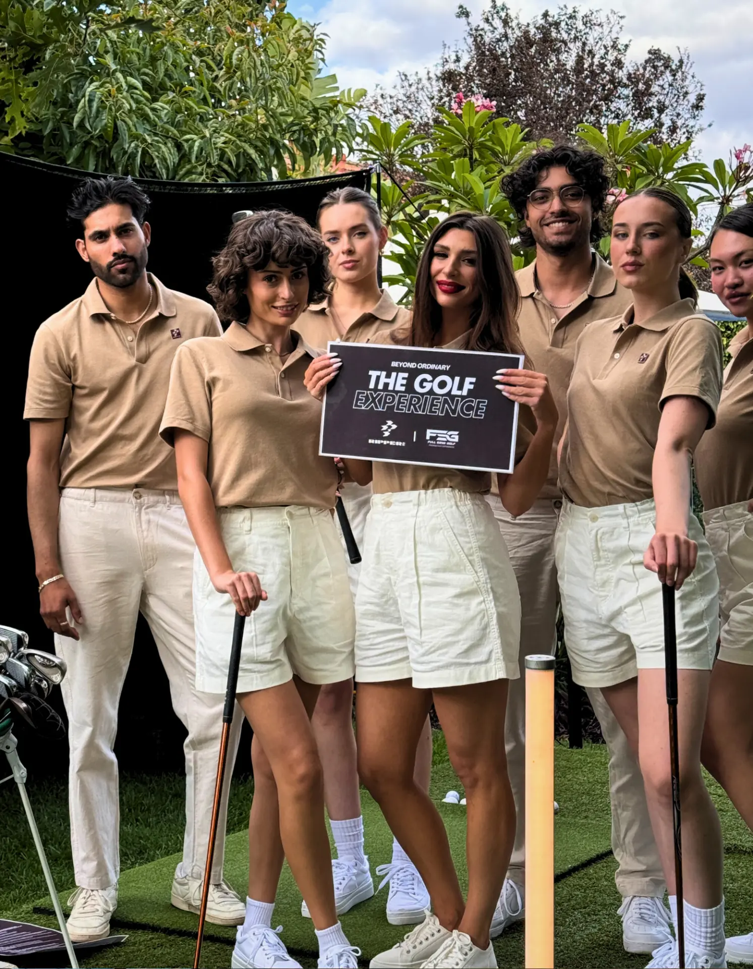 Full Send Golf event team hosting The Golf Experience activation at an outdoor Adelaide event